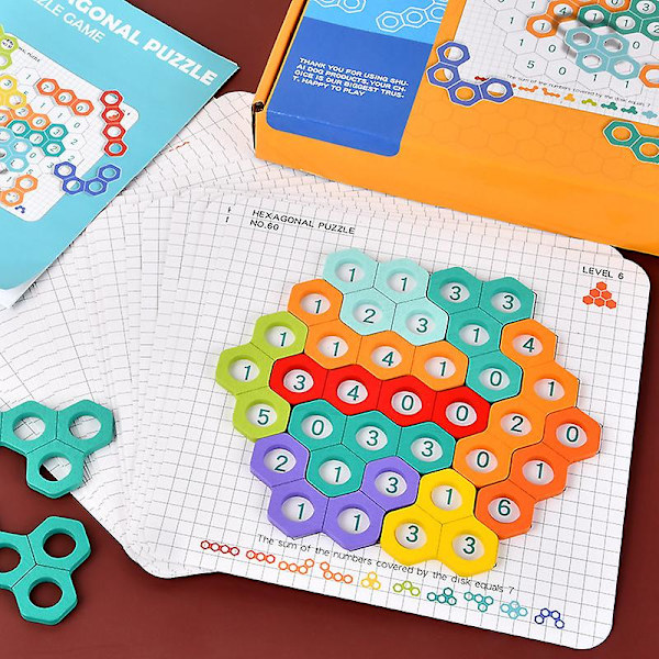 Honeycomb pussel leksaker pussel inlärningsmaterial förskola matematik barn logiskt tänkande träningsleksaker