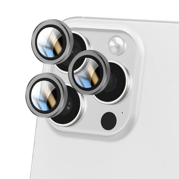 Härdat Glas Kamera för iPhone 16 Pro Max Hårdhet 9H Anti-repa, Grå