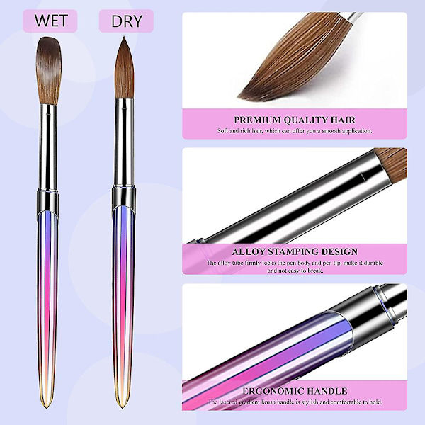 4 st Nail Brush Set - 3d Nail Art Brush För Akryl Applicering, Nagel Extensionsverktyg För Manikyr Diy