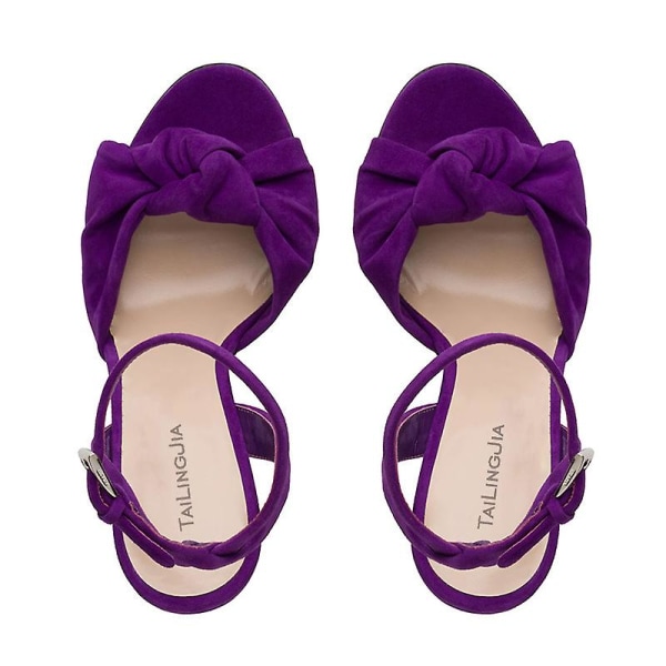Kvinnors Karrie High Stiletto Pump Heeled Sandaler Purple 42