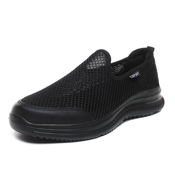 Herr Sneakers Lätta Promenader Andningsbara Sommar Bekväma Casual Skor 209 Black EU 41
