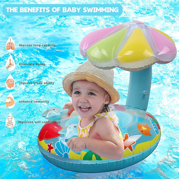 Babysits i poolen, baby simring, uppblåsbar simring, baby pool float för barn 6-36 månader, simutrustning för barn