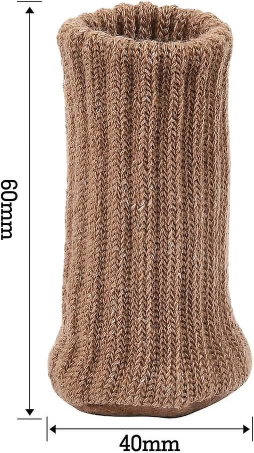 Stickade bordsstolsbensskydd Elastiska stolsmöbler strumpor set Trägolvskydd, Ljusbrun, 24-pack