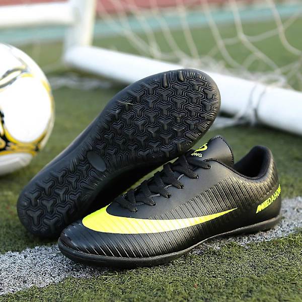 Fotballsko for menn, høye ankler, fotballsko for voksne, gress trening sportssko sneakers 3Ba888 Black 34