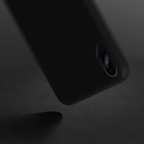 Apple iPhone XS Max Silikone Semi-rigid Cover, Blød Mat Finish - Sort