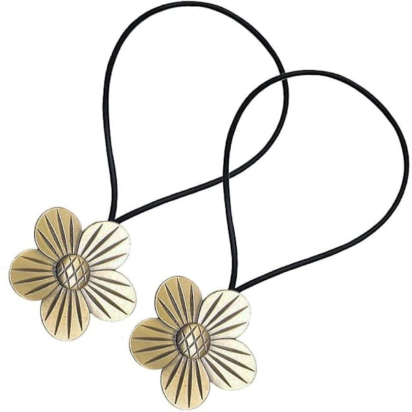 1 par vintage handgjorda blommiga magnetiska gardinuppsättningar rep gardin draperiupphängningar konstnärlig rumsdekor för flickor café bistro Bronze