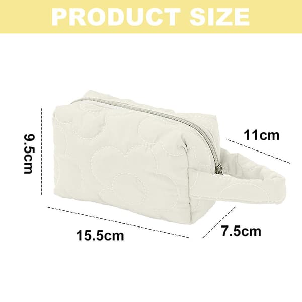 Polyester Blomster Kosmetikpose Opbevaring Afslutningspose Bærbar Kosmetikpose white