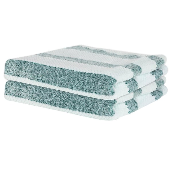 2 stk. Vaffelvevd Mikrofiber Håndkle - Luksuriøst Mykt, Hurtigtørkende Håndkle Badehåndkle, Blå green