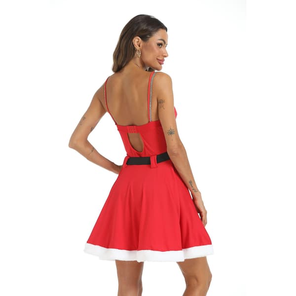 Dame Julekjole Stroppeløs Party Bodycon Mini Kjole M