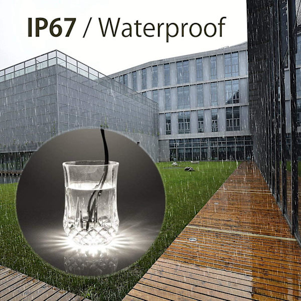 16 stk. LED Indbygningsspots, IP67, 0,6W DC12V, Hvidt Lys [Energiklasse A+]
