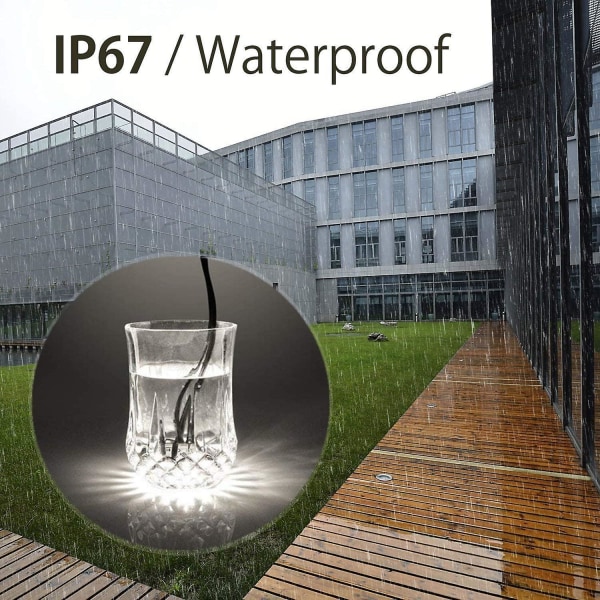 16 stk. LED Innfelte Spotlights, IP67, 0.6W DC12V, Hvitt Lys [Energiklasse A+]
