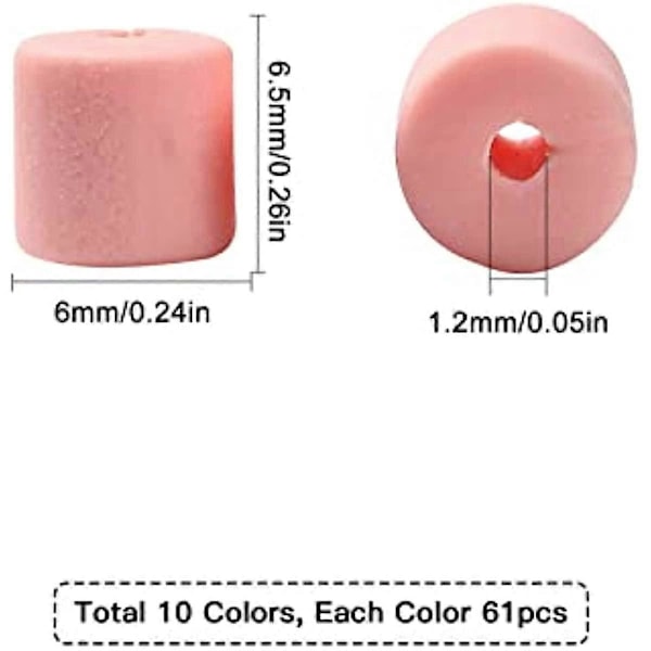 610 stk. 10 tråder Rød Serie Gradient Vinyl Heishi Perler Sylinder Polymerleire Perle Håndlagde Polymerleire Spacer Perle 6,5x6mm for Surfer Chocker Halskjede