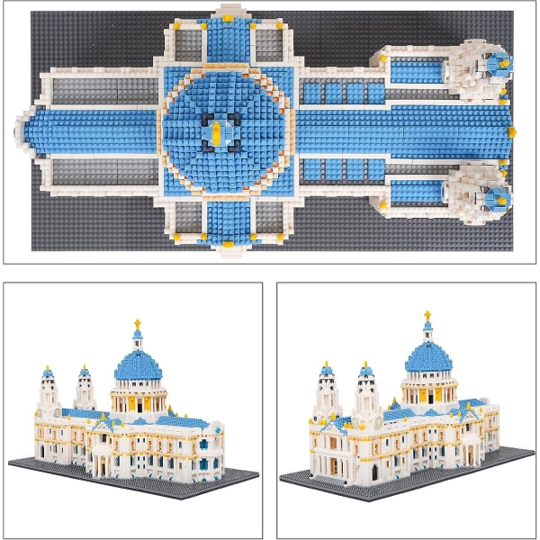 St. Paul's Cathedral Modell Byggstenar Kit, Berömd Arkitektur Mini Block, Samlingsmodell Set, Leksakspresenter För Barn Och Vuxna 7053 Bitar