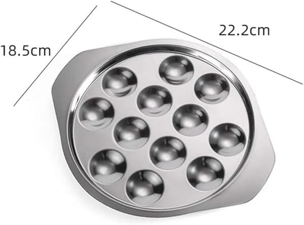 2 st  snigeltallrikar platta 12 hål för snigel grill snigel silver