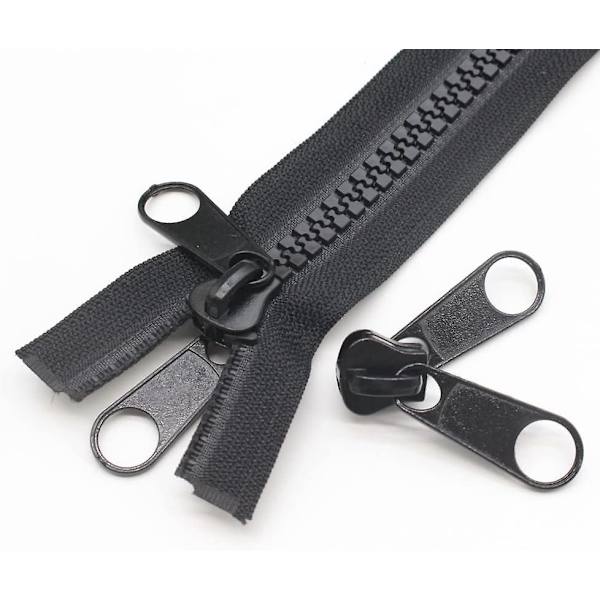 10 stk. #10 Doble Glidere Dobbeltsidige Dragere Svarte Doble Dragere For #10 Store Plastglidelåser