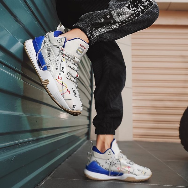 Basketbollskor för män, höga, andningsbara, halkfria, fashionabla sneakers 3F8899 Gray EU 41
