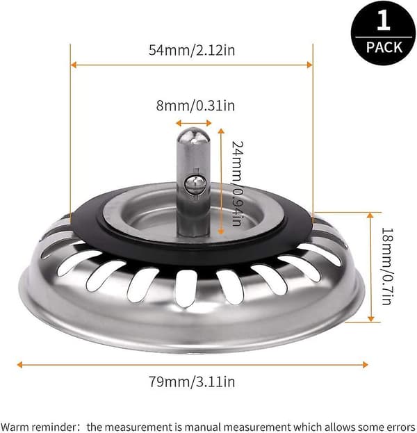Vask Sil Propp Vask Propp For Ditt Kjøkken Bad - Diameter 79mm 2 Stk