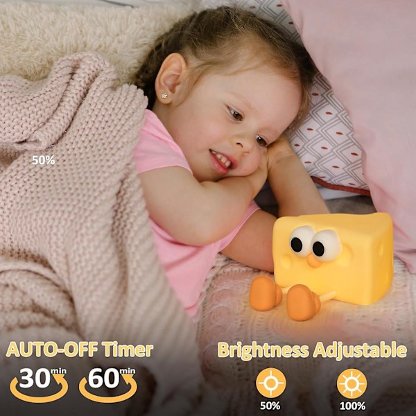 Ost Nattlamper for Barn, Oppladbar Timer & Kawaii Lampe for Barnerom, Søt Nattlampe for Baby | Morsomme Ting/Gaver til Tenåringer, Barn, Jenter & Gutter