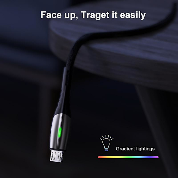 Usb Type C -kaapeli Led Android -matkapuhelinlaturi Datakaapeli Red For Type-C 1m (3.3ft)