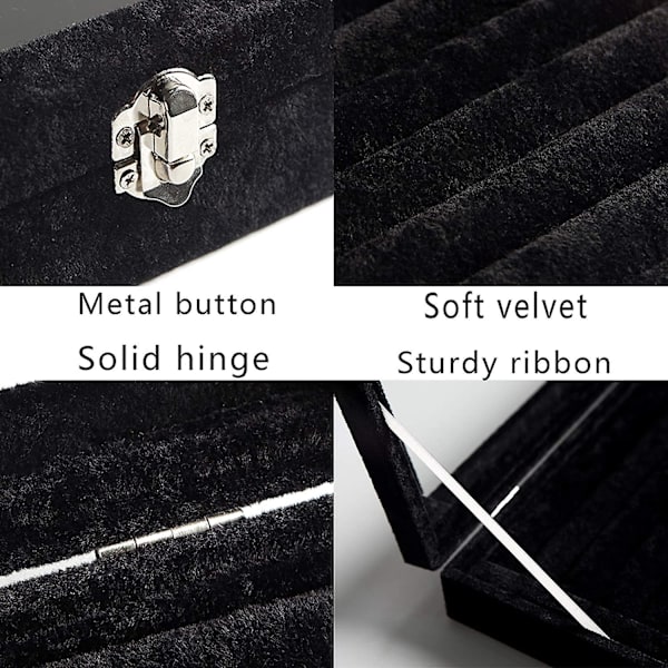 Ringe/øreringe Organizer Bakke Med Klart Låg, 7 Rum Velvet Skuffeindsats Smykkeopbevaringsboks Smykkeudstillingsæske Butik Udstillingsvindue Smykkeskrin Gave Til