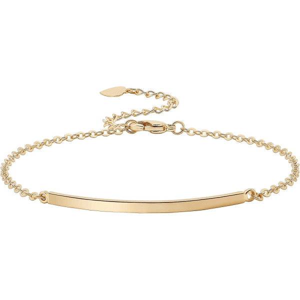 Dam Guld Bar Armband Enkelt Och Utsökt Tunn Ärm Armband Haka Armband 14k Guldpläterad Handgjorda Minimalistiska Smycken