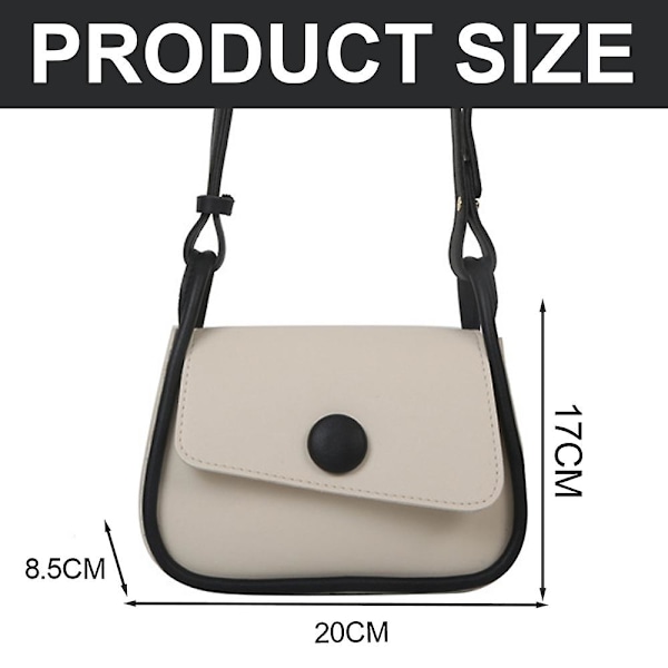 Ny Trend Mode Simpel Skuldertaske Fritid Pendler Kunstlæder Skuldertaske white