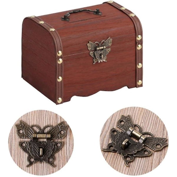 2 st Vintage Box Spänne Retro Fjärilsformad Dekorativ Spärr Hänglås Lås Spärr För Smyckeskrin Skåp