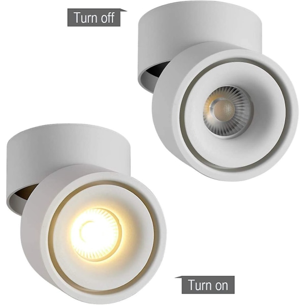 10w LED-strålkastare, 360° justerbar och ytbelysning Cob, 10x10cm (vit-3000k)