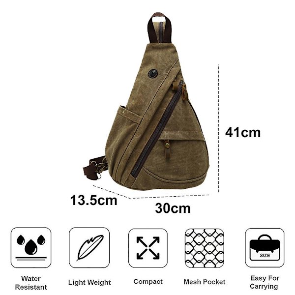Canvas Axelväska - Liten Messenger Bag Axel Fritidsryggsäck Män Och Kvinnor brown