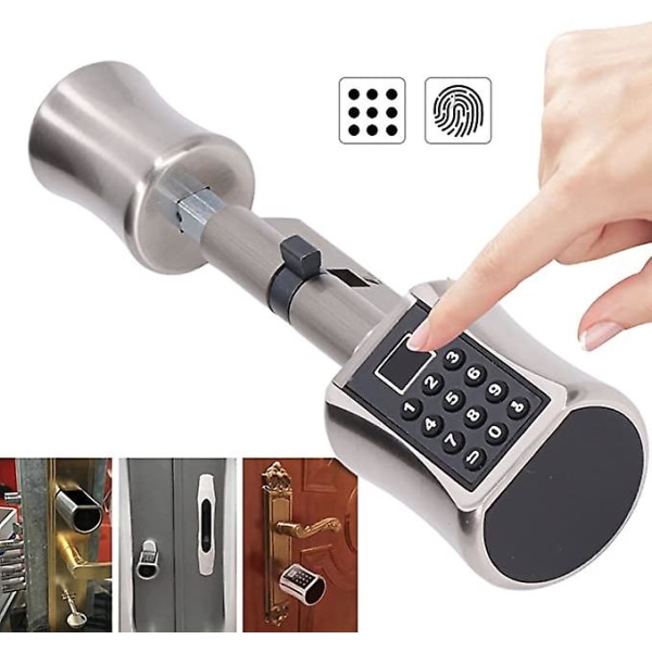 Intelligent dörrlåskolv Biometrisk fingeravtryck Lösenord Stöldskydd Dörrlås För hussäkerhet (40mm-100mm dörr)