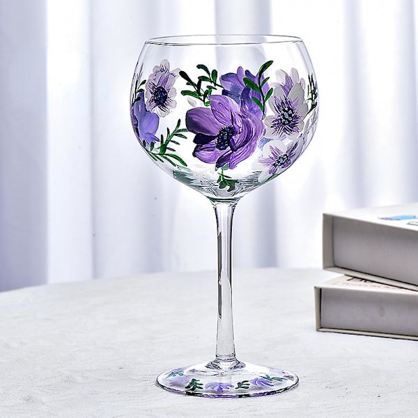 1 st handmålat vinglas i högkvalitativt glas Kristallhögt glas Hushåll Ins Nischglas Vinglas A006
