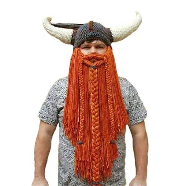 Herrar Barbarian Beanie, Halloween Viking Skäggmössor Stickade Mössor style 3