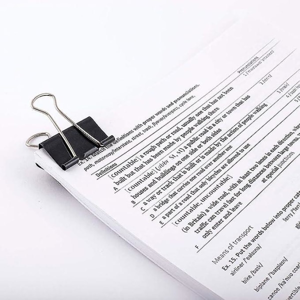 12-pack dokumentklämmor - 15 mm kartong med flerfunktionsgem - Pärmklämmor - Metallpappersritklämma för anteckningar - brevpapper - klämma Office Su