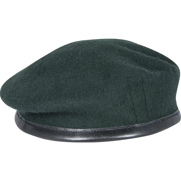 Militära armébasker - 100 % ullsilkekopplad läderbåge av Ammo & Co - Alla regementen (53 cm, grön (gevär))