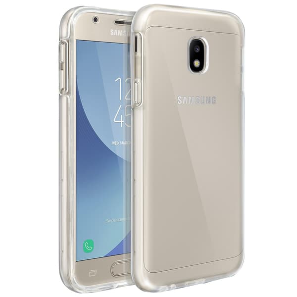 360-deksel for Galaxy J3 2017 Fleksibel Front & Stiv Bakside - Transparent