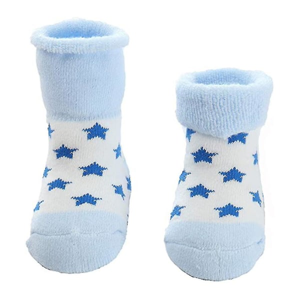 5 Par Varme Baby Terry Sokker, Babysokker, Tegneserie Babysokker, Bomulls Sokker for Nyfødte Barn L