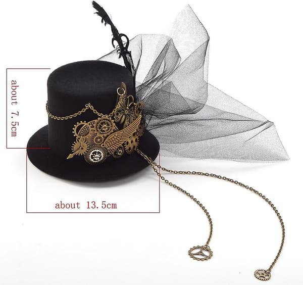 Victorian Steampunk Mini Top Hat Hårklämma för Kvinnor (d) A