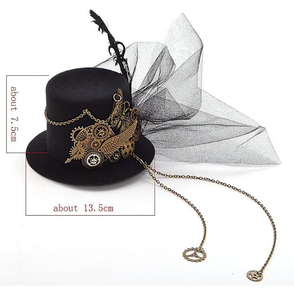 Victorian Steampunk Mini Top Hat Hårklemme til Kvinder (d) A