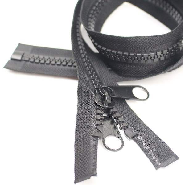 #10 72 tum Separerande Stora Plastblixtlås Svart Tejp Med Dubbel Dragflik Slider Heavy Duty Blixtlås För Sömnad, Sovsäck, Båt, Canvas, Överdrag,