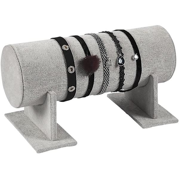 Smykkeudstillingsstand - Hårbøjleholder - Smykkevitrine & Organizer til hårbøjler, hovedbeklædning, dekorative kæder, grå 40 x 16,5 x 17,2 cm