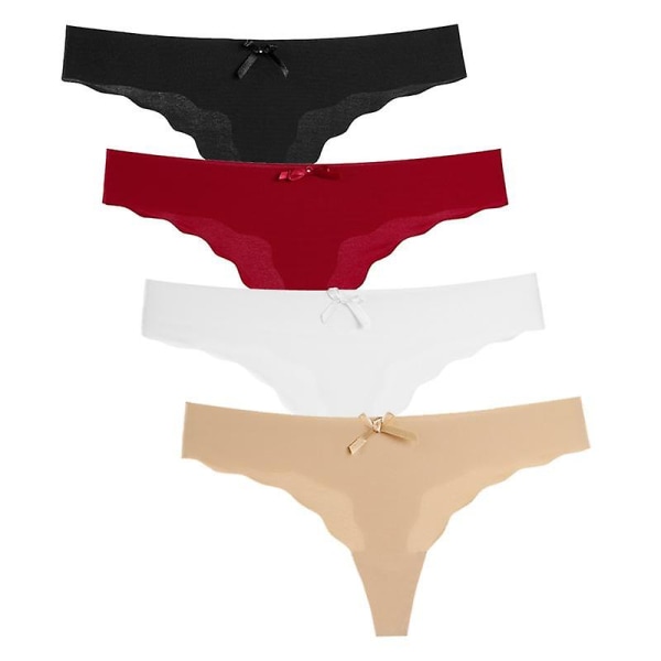 4 kpl naisten G-stringit seksikkäät alusvaatteet naisten alushousut muodikkaat saumattomat bikinit alusvaatteet t-back uudet matalat vyötäröllä naisten stringit 3 Xl