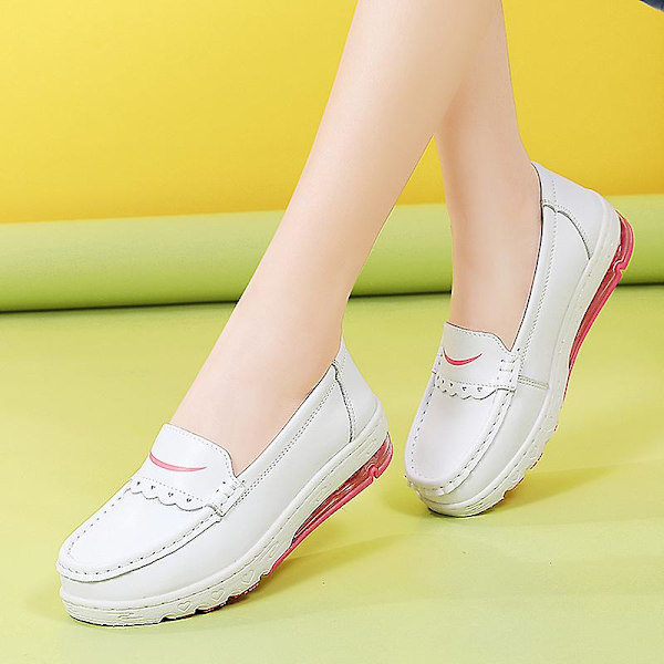 Dam Casual Skor Läder Luftkudde Skor Luft Skor Ns9988 Red EU 39