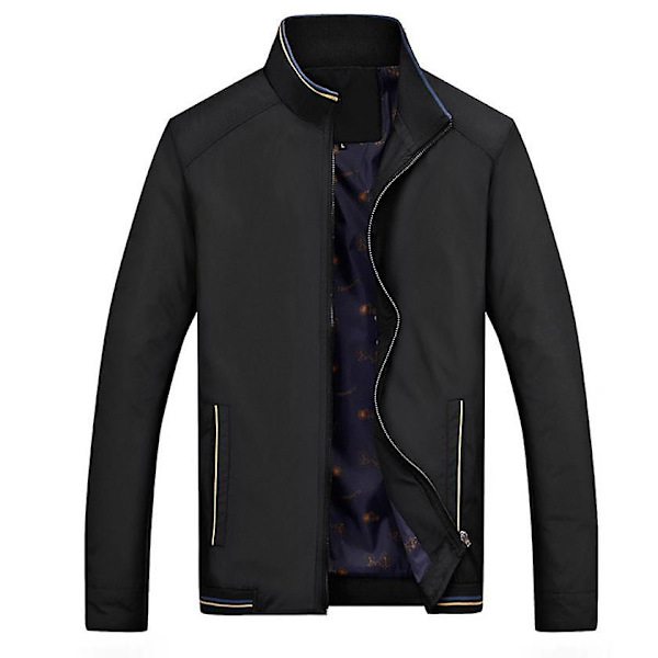 Herre Casual Softshell Letvægts Flight Bomber Slim Fit Jakke black M