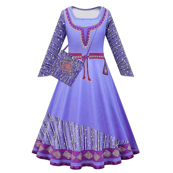 Violetti tyttöjen Halloween-mekkoasu, lasten prinsessamekko ja viitta Cosplay-asu set 3 110