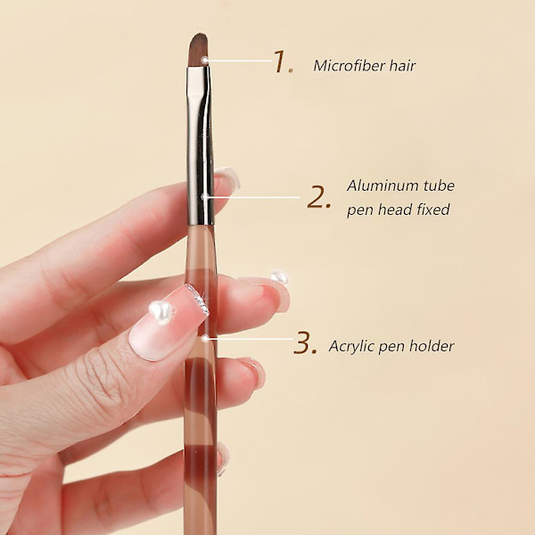 Nagelkonstborstar Set, Nagel Gel Polish Målningsborste Ritpenna, För Manikyr Salong Diy Hemma coffee quantity 9pcs