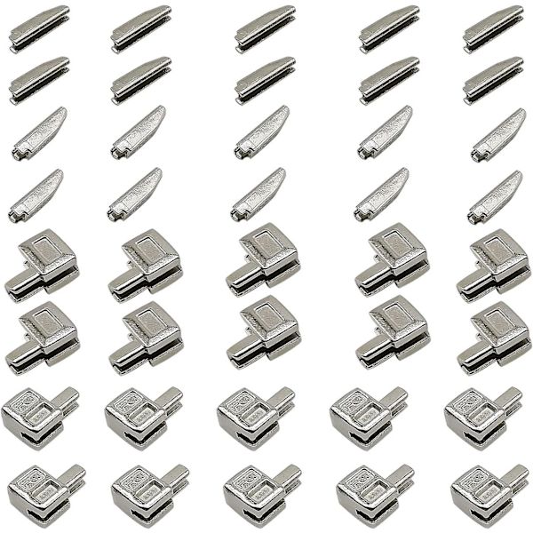 Metall Blixtlås Spärr Slider Hållare #5 Insätt Stift Blixtlås Botten Blixtlås Stopper För Metall Blixtlås Reparation Zip Sömnad Ersättning Diy, 20 Set (silvrig)