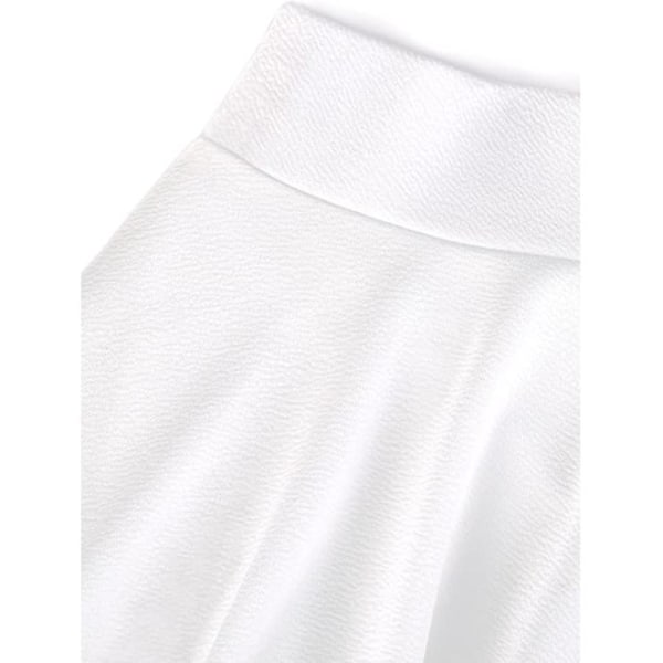 Kvinders Plettet Miniskørt, Solid Ruffle Lingeri Skørter Med Shorts White S