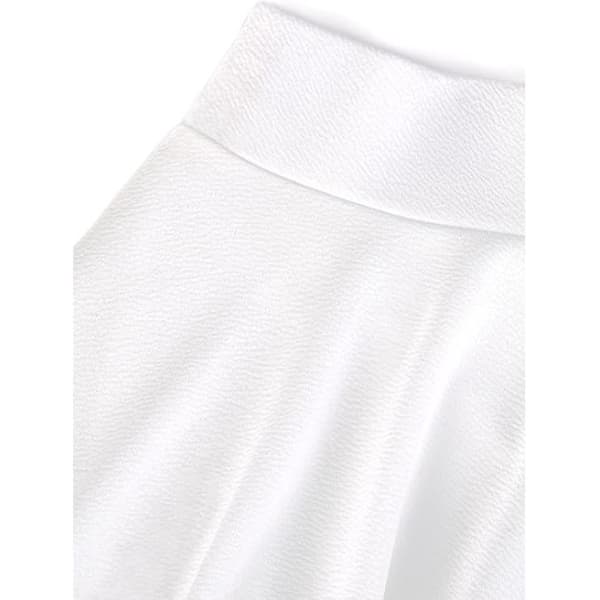 Kvinners Plise Mini-Skjørt, Solid Ruffle Lingeri-Skjørt Med Shorts White L