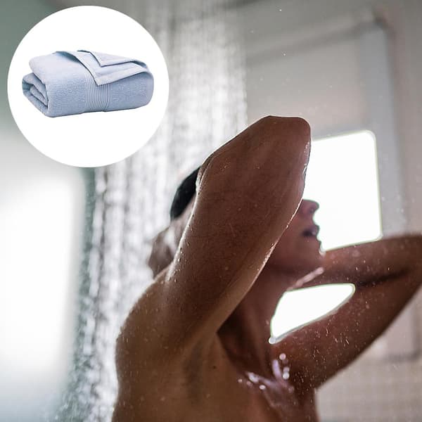 100% Bomuld Badehåndklæde Sæt Med 2| Oversized Badehåndklæder| Absorberende Badehåndklæder| 70*134cm Light blue