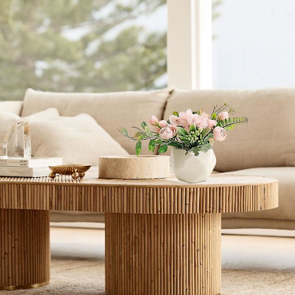 Enkel geometrisk blomkruka simulerad blomma dekoration vardagsrum matbord krukväxt dekoration hem grön växt bonsai pink